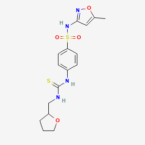 molecular formula C16H20N4O4S2 B4183347 N-(5-methyl-3-isoxazolyl)-4-({[(tetrahydro-2-furanylmethyl)amino]carbonothioyl}amino)benzenesulfonamide 