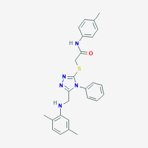 2-[[5-[(2,5-dimethylanilino)methyl]-4-phenyl-1,2,4-triazol-3-yl]sulfanyl]-N-(4-methylphenyl)acetamide