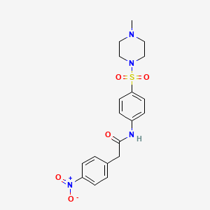 molecular formula C19H22N4O5S B4183372 N-{4-[(4-methyl-1-piperazinyl)sulfonyl]phenyl}-2-(4-nitrophenyl)acetamide 