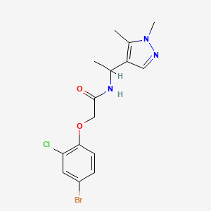 molecular formula C15H17BrClN3O2 B4183374 2-(4-bromo-2-chlorophenoxy)-N-[1-(1,5-dimethyl-1H-pyrazol-4-yl)ethyl]acetamide 