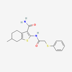 6-methyl-2-{[(phenylthio)acetyl]amino}-4,5,6,7-tetrahydro-1-benzothiophene-3-carboxamide