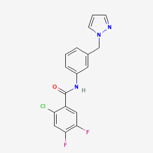 2-chloro-4,5-difluoro-N-[3-(1H-pyrazol-1-ylmethyl)phenyl]benzamide