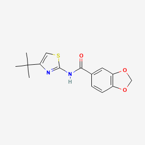 molecular formula C15H16N2O3S B4183428 N-(4-tert-butyl-1,3-thiazol-2-yl)-1,3-benzodioxole-5-carboxamide 