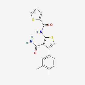 molecular formula C18H16N2O2S2 B4183440 N-[3-(aminocarbonyl)-4-(3,4-dimethylphenyl)-2-thienyl]-2-thiophenecarboxamide 