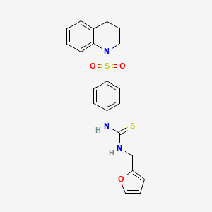 molecular formula C21H21N3O3S2 B4183450 N-[4-(3,4-dihydro-1(2H)-quinolinylsulfonyl)phenyl]-N'-(2-furylmethyl)thiourea 