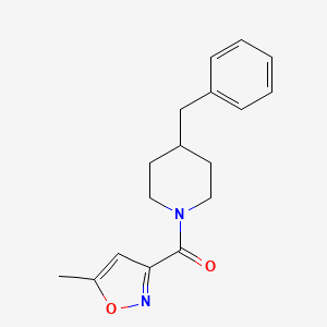 molecular formula C17H20N2O2 B4183456 4-benzyl-1-[(5-methyl-3-isoxazolyl)carbonyl]piperidine 