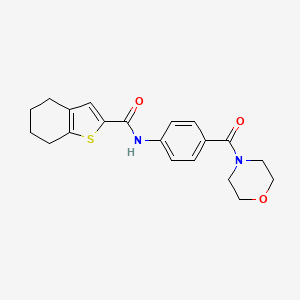 molecular formula C20H22N2O3S B4183467 N-[4-(4-morpholinylcarbonyl)phenyl]-4,5,6,7-tetrahydro-1-benzothiophene-2-carboxamide 