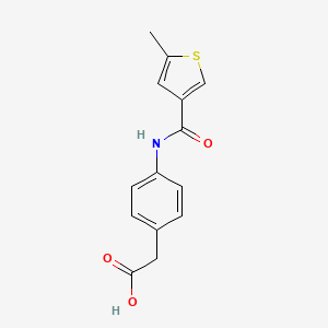 molecular formula C14H13NO3S B4183504 (4-{[(5-methyl-3-thienyl)carbonyl]amino}phenyl)acetic acid 