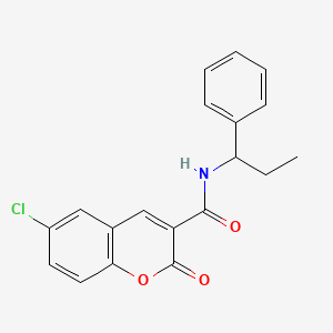 molecular formula C19H16ClNO3 B4183519 6-chloro-2-oxo-N-(1-phenylpropyl)-2H-chromene-3-carboxamide 