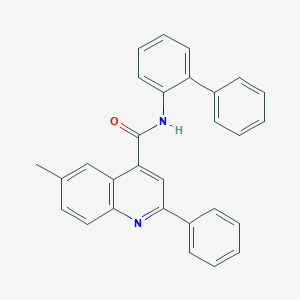 molecular formula C29H22N2O B418352 N-[1,1'-biphenyl]-2-yl-6-methyl-2-phenyl-4-quinolinecarboxamide 