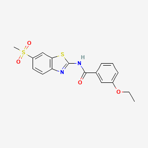 molecular formula C17H16N2O4S2 B4183522 3-ethoxy-N-[6-(methylsulfonyl)-1,3-benzothiazol-2-yl]benzamide 