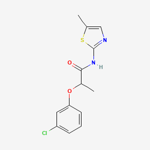 molecular formula C13H13ClN2O2S B4183536 2-(3-chlorophenoxy)-N-(5-methyl-1,3-thiazol-2-yl)propanamide 