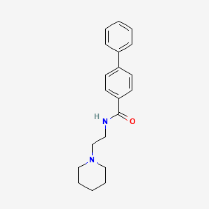 molecular formula C20H24N2O B4183544 N-[2-(1-piperidinyl)ethyl]-4-biphenylcarboxamide 