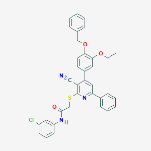 molecular formula C35H28ClN3O3S B418355 2-({4-[4-(benzyloxy)-3-ethoxyphenyl]-3-cyano-6-phenyl-2-pyridinyl}sulfanyl)-N-(3-chlorophenyl)acetamide 