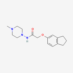 molecular formula C16H23N3O2 B4183551 2-(2,3-dihydro-1H-inden-5-yloxy)-N-(4-methyl-1-piperazinyl)acetamide 