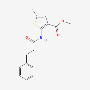 molecular formula C16H17NO3S B4183565 methyl 5-methyl-2-[(3-phenylpropanoyl)amino]-3-thiophenecarboxylate 