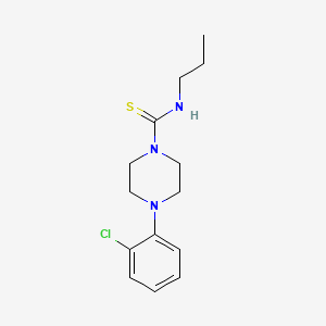 molecular formula C14H20ClN3S B4183577 4-(2-chlorophenyl)-N-propyl-1-piperazinecarbothioamide 