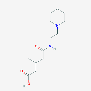 molecular formula C13H24N2O3 B4183592 3-methyl-5-oxo-5-{[2-(1-piperidinyl)ethyl]amino}pentanoic acid 