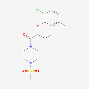 molecular formula C16H23ClN2O4S B4183599 1-[2-(2-chloro-5-methylphenoxy)butanoyl]-4-(methylsulfonyl)piperazine 