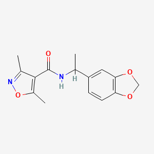 N-[1-(1,3-benzodioxol-5-yl)ethyl]-3,5-dimethyl-4-isoxazolecarboxamide