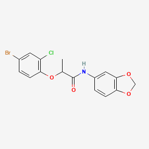 molecular formula C16H13BrClNO4 B4183610 N-1,3-benzodioxol-5-yl-2-(4-bromo-2-chlorophenoxy)propanamide 