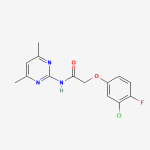 molecular formula C14H13ClFN3O2 B4183613 2-(3-chloro-4-fluorophenoxy)-N-(4,6-dimethyl-2-pyrimidinyl)acetamide 