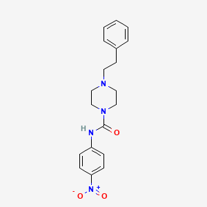 molecular formula C19H22N4O3 B4183637 N-(4-nitrophenyl)-4-(2-phenylethyl)-1-piperazinecarboxamide 