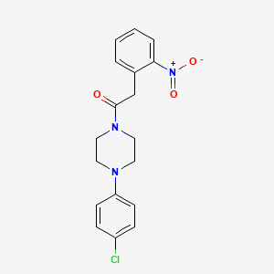 molecular formula C18H18ClN3O3 B4183639 1-(4-chlorophenyl)-4-[(2-nitrophenyl)acetyl]piperazine 