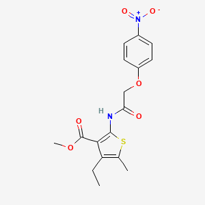 molecular formula C17H18N2O6S B4183678 methyl 4-ethyl-5-methyl-2-{[(4-nitrophenoxy)acetyl]amino}-3-thiophenecarboxylate 