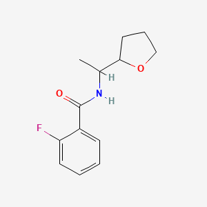 molecular formula C13H16FNO2 B4183686 2-fluoro-N-[1-(tetrahydro-2-furanyl)ethyl]benzamide 