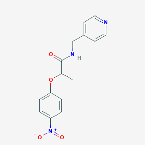 molecular formula C15H15N3O4 B4183693 2-(4-nitrophenoxy)-N-(4-pyridinylmethyl)propanamide 