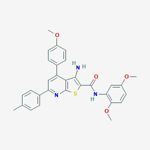 molecular formula C30H27N3O4S B418370 3-amino-N-(2,5-dimethoxyphenyl)-4-(4-methoxyphenyl)-6-(4-methylphenyl)thieno[2,3-b]pyridine-2-carboxamide 