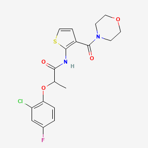 molecular formula C18H18ClFN2O4S B4183707 2-(2-chloro-4-fluorophenoxy)-N-[3-(4-morpholinylcarbonyl)-2-thienyl]propanamide 