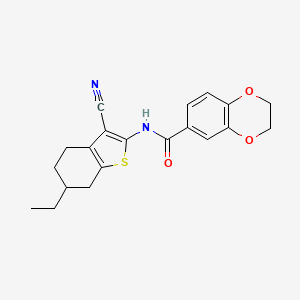 molecular formula C20H20N2O3S B4183717 N-(3-cyano-6-ethyl-4,5,6,7-tetrahydro-1-benzothien-2-yl)-2,3-dihydro-1,4-benzodioxine-6-carboxamide 