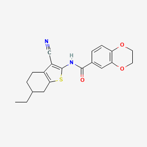 N-(3-cyano-6-ethyl-4,5,6,7-tetrahydro-1-benzothiophen-2-yl)-2,3-dihydro-1,4-benzodioxine-6-carboxamide