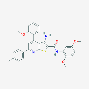 molecular formula C30H27N3O4S B418372 3-amino-N-(2,5-dimethoxyphenyl)-4-(2-methoxyphenyl)-6-(4-methylphenyl)thieno[2,3-b]pyridine-2-carboxamide 