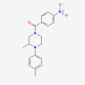 molecular formula C19H21N3O3 B4183721 2-methyl-1-(4-methylphenyl)-4-(4-nitrobenzoyl)piperazine 