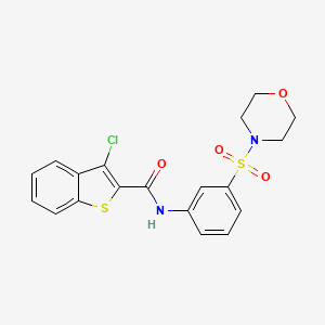 molecular formula C19H17ClN2O4S2 B4183735 3-chloro-N-[3-(4-morpholinylsulfonyl)phenyl]-1-benzothiophene-2-carboxamide 