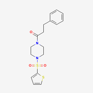 molecular formula C17H20N2O3S2 B4183736 1-(3-phenylpropanoyl)-4-(2-thienylsulfonyl)piperazine 