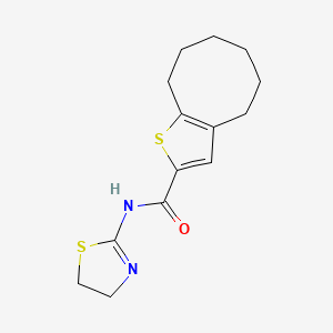 molecular formula C14H18N2OS2 B4183756 N-(4,5-dihydro-1,3-thiazol-2-yl)-4,5,6,7,8,9-hexahydrocycloocta[b]thiophene-2-carboxamide 