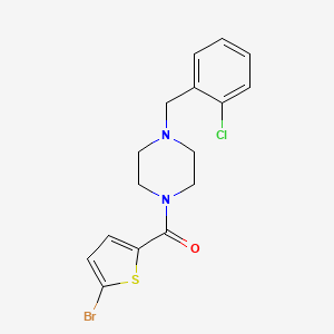 molecular formula C16H16BrClN2OS B4183766 1-[(5-bromo-2-thienyl)carbonyl]-4-(2-chlorobenzyl)piperazine 