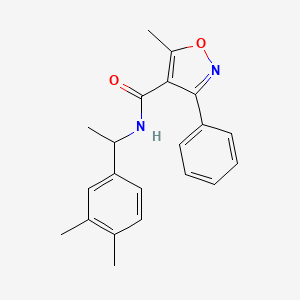molecular formula C21H22N2O2 B4183780 N-[1-(3,4-dimethylphenyl)ethyl]-5-methyl-3-phenyl-4-isoxazolecarboxamide 