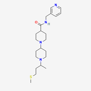 molecular formula C22H36N4OS B4183785 1'-[1-methyl-3-(methylthio)propyl]-N-(3-pyridinylmethyl)-1,4'-bipiperidine-4-carboxamide 