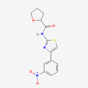 molecular formula C14H13N3O4S B4183809 N-[4-(3-nitrophenyl)-1,3-thiazol-2-yl]tetrahydro-2-furancarboxamide 