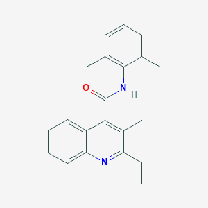 molecular formula C21H22N2O B418381 N-(2,6-dimethylphenyl)-2-ethyl-3-methyl-4-quinolinecarboxamide 