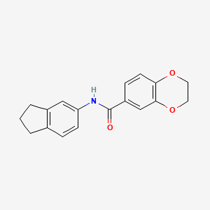 N-(2,3-dihydro-1H-inden-5-yl)-2,3-dihydro-1,4-benzodioxine-6-carboxamide