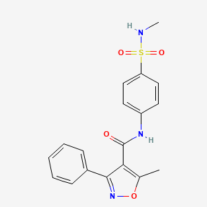 molecular formula C18H17N3O4S B4183817 5-methyl-N-{4-[(methylamino)sulfonyl]phenyl}-3-phenyl-4-isoxazolecarboxamide 