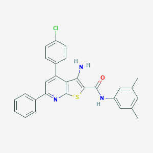 3-amino-4-(4-chlorophenyl)-N-(3,5-dimethylphenyl)-6-phenylthieno[2,3-b]pyridine-2-carboxamide