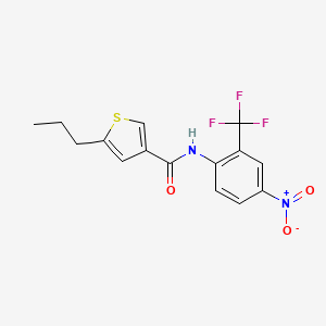 molecular formula C15H13F3N2O3S B4183830 N-[4-nitro-2-(trifluoromethyl)phenyl]-5-propyl-3-thiophenecarboxamide 