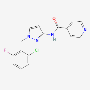 molecular formula C16H12ClFN4O B4183842 N-[1-(2-chloro-6-fluorobenzyl)-1H-pyrazol-3-yl]isonicotinamide 